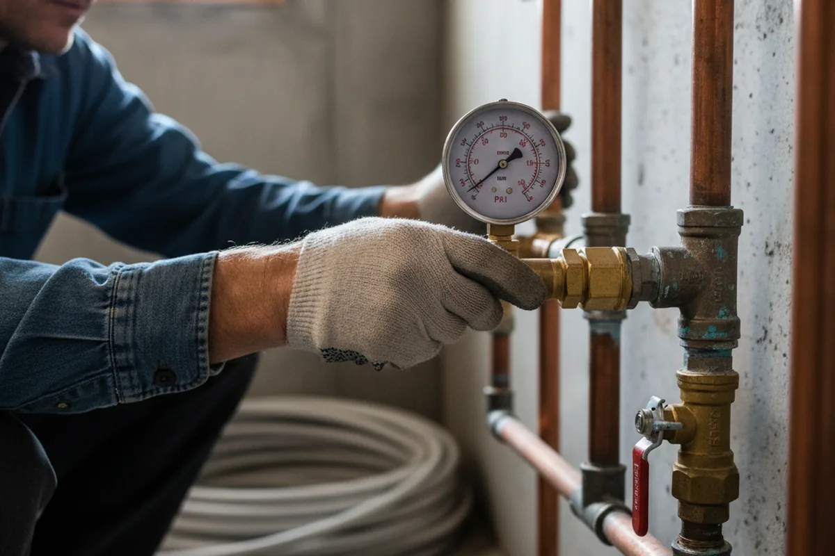 Pressure testing a repaired line during Water Line Repair in Carrollton